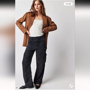 Mother The Private Sneak High Waist Wide Leg Cargo Pants Size 29